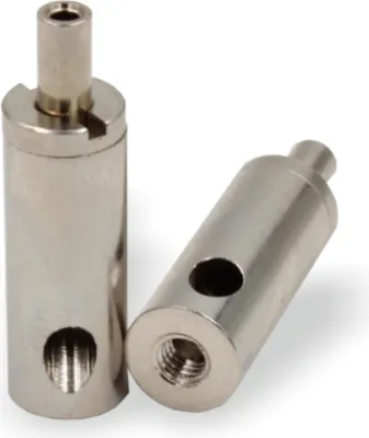 Produktbild von Drahtseilhalter / Gripper 12, Innengewinde M4, für Drahtseil Ø0,8-1,2mm | vernickelt