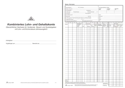Imagen del producto de RNK Verlag: Libro combinado para el registro de salarios y sueldos, 40 páginas, formato DIN A4