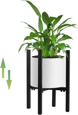 Produktbild von Verstellbarer Metallpflanzenständer für Balkon und Garten, 24-35 cm breit, Innen und Außen
