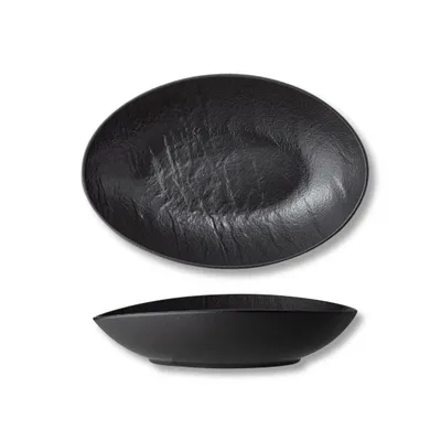 Image de Bol ovale Wilmax noir 19 x 15 x 6 cm en porcelaine WL-661119/A
