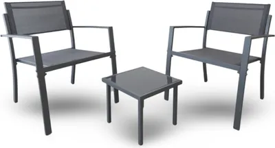 Produktbild von Balkonset 3-teilig Stühle und kleiner Glastisch Garten Terrasse Balkon Möbel Set neu