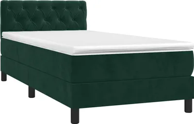 Obrázek produktu pro vidaXL Postel Boxspring s matrací Dark Green 80x200 cm Velvet