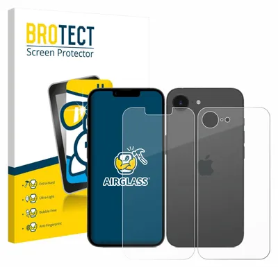 Produktbild von BROTECT Schutzglas für Apple iPhone 17e (Display+Rückseite) Schutzfolie Panzer Folie Glas Display Schutz klar