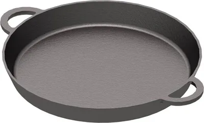 Produktbild von Gusseisen Bratpfanne 40 cm, vorgebrannt, mit 3 Aufhängelöchern für offenes Feuer