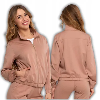 Produktbild von Damen-Sweatshirt ohne Kapuze mit Reißverschluss, leicht, stylisch, modisch, MORAJ XL, Beige