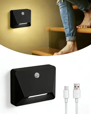 Immagine prodotto di Lampada da scala a batteria ACMHNC con sensore di movimento, colore nero