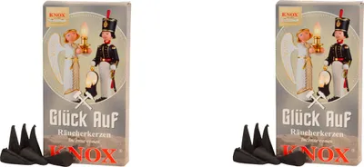 Produktbild von KNOX Räucherkerzen Glück Auf 2er Set - Inhalt jeweils 24 Stück, Größe M (Standard)