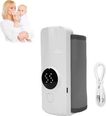 Produktbild von Tragbarer Babyflaschenwärmer für Unterwegs, kabelloser Milchwärmer mit 6000 mAh Akku, 18 W, präzise Temperaturregelung
