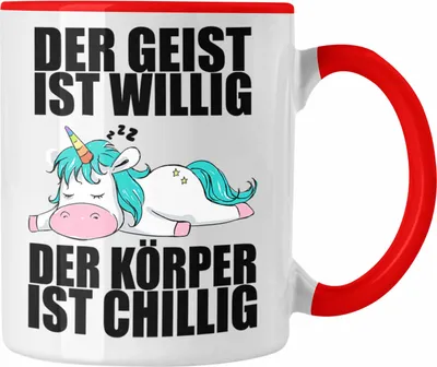 Produktbild von Trendation - Lustiger Einhorn Spruch Tasse Einhorn Mitarbeiterin Arbeitskollge Geschenk (Rot)