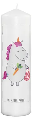Produktbild von Mr. & Mrs. Panda Kerze Einhorn Vegan 29 x 8 cm XL - Weiß - Geschenk, Gesund Leben, Zylinderkerze, Stumpenkerze, Deko, Rohkost, Veganismus, essen, Erinnerungslicht
