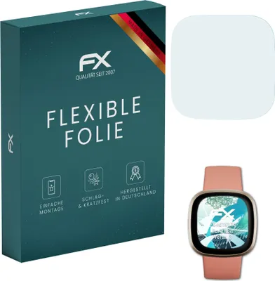 Produktbild von atFoliX FX-ActiFleX 3x Schutzfolie kompatibel mit Fitbit Versa 3 Folie