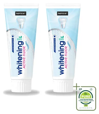 Produktbild von 2 x Sence Whitening Zahncreme mit Fluorid - 75 ml - Großpackung - 2 Stücke