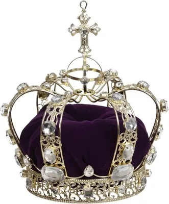 Produktbild von Goodwill Weihnachtskugel-Jewel-Crown-Peak Pearl Gold-Rot Länge 20 cm