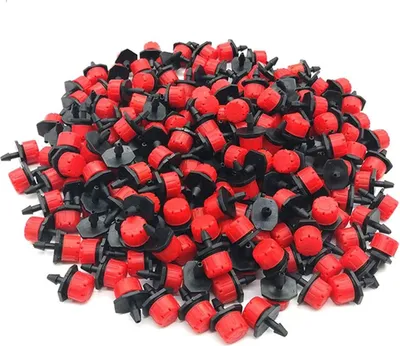 Obrázok produktu pre Zavlažovacie kvapkadlá, 100 kusov, nastaviteľné plastové mikrokapkadlá s 8 výstupmi, vhodné do záhrady