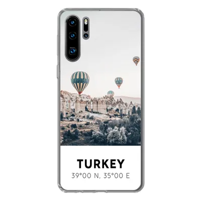 Produktbild von MuchoWow® Handyhülle Schutzhülle Hülle für Huawei P30 Pro Heißluftballon - Türkei - Sommer - Grau Silikon Softcase Handy Hülle - Schutzdeckel
