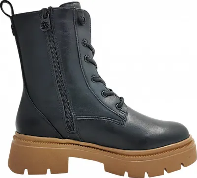 Imagen del producto de Zapatos de mujer Marco Tozzi, botines con cordones, color negro, para uso casual