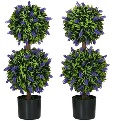 Produktbild von HOMCOM Künstliche Pflanzen 2er-Set 70cm UV-beständige Kunstpflanze im Blumentopf