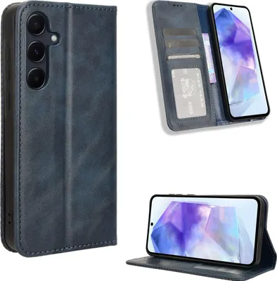 Produktbild von Mobigear Sensation  Samsung Galaxy A35 Hülle Klapphülle Geldbörse - Blau