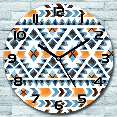 Produktbild von Wanduhr aus Glas Rund fi 30 Boho ethnisch Quarz Deko Schlafzimmer Büro