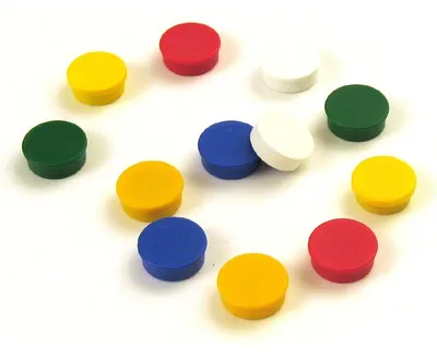 Produktbild von Magnete rund 30mm VE=10 Stück farbig sortiert
