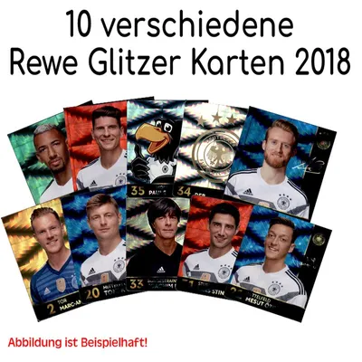 Produktbild von WM 2018 REWE Sammelkarten - 10 verschiedene GLITZER Karten