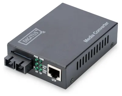 Produktbild von Digitus Fast Ethernet Medienkonverter, RJ45 / SC, 100Base-TX, 100Base-FX, IEEE 802.3, IEEE 802.3u, Schnelles Ethernet, 10,100 Mbit/s, Voll, Halb