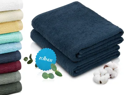 Produktbild von 2er Set Badetücher 100x150 cm, 100% Baumwolle, dunkelblau