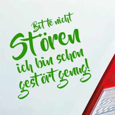 Produktbild von Auto Aufkleber Bitte Nicht stören Bin Schon gestört genug 10x10 cm Hellgrün Sticker Heckscheibenaufkleber