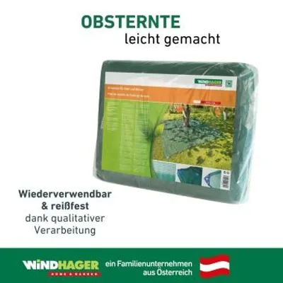 Image de Windhager Filet de récolte pour fruits et noix, filet de réception, vert foncé, 4 x 4 m 06020