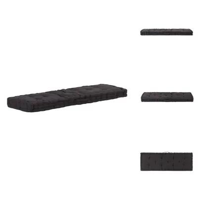 Produktbild von vidaXL Palettenkissen Baumwolle 120×40×7 cm Schwarz - Sitzpolster