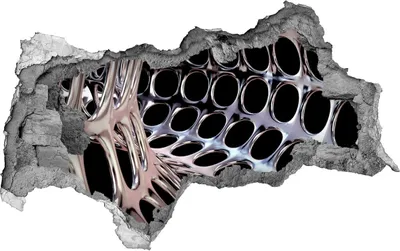 Produktbild von Selbstklebender Loch-3D-Aufkleber 95x73 cm Metalltunnel