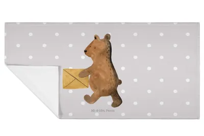 Produktbild von Mr. & Mrs. Panda Handtuch Bär Zuhause - Grau Pastell - Geschenk, Frotteehandtuch, Teddy, gesichtstuch, 50x100, Flauschtuch, kleines