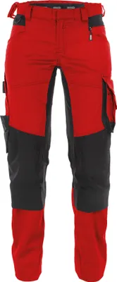 Produktbild von DASSY® Dynax Women Arbeitshose mit Stretch und Kniepolstertaschen für Damen ROT/SCHWARZ Gr.46 Länge: STANDARD