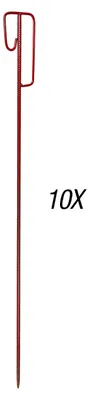 Produktbild von Absperrleinenhalter Metall 120 cm – rot, Ø 12 mm, 10er-Set für Absperrzäune
