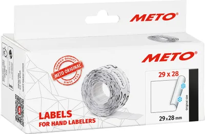 Produktbild von METO Etiketten für Preisauszeichner 29 x 28 mm weiß 5 Rollen à 700 Etiketten
