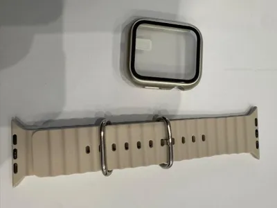 Produktbild von Apple Watch Silikon Ocean Sport Armband + Case Hülle Serie 1-9 - 12# Starlight, Apple Watch 45mm