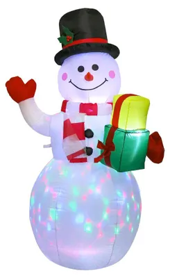 Produktbild von Weihnachtshofdekoration, rotierende bunte Lichter, aufblasbares Schneemannmodell