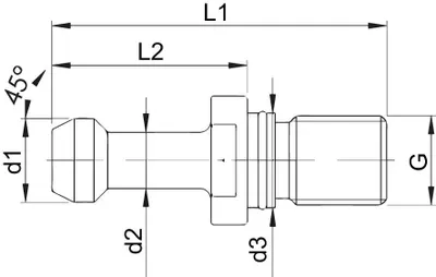 Produktbild von FORMAT Anzugsbolzen Hurco/HAAS SK 40 45 Grad Innenkühlung, Gewinde:M16_2415