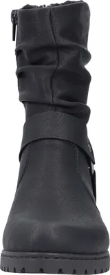 Produktbild von Rieker Damen Stiefelette Zierriemen Profilsohle Blockabsatz Warmfutter Y1760, Größe:38 EU, Farbe:Schwarz