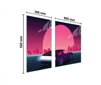 Immagine prodotto di Piastre coprifornelli 2 pezzi 90x52 Copriforno in Vetroceramica tagliere in vetro auto rosa