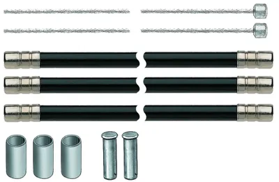 Produktbild von Schaltzug-Komplett-Set mit Nippel 4,5 x 4,5 mm, schwarz/silber, 11-teilig (1 Set)