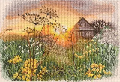 Produktbild von RTO Kreuzstich Stickpackung "Durch das Spinnennetz", Zählmuster, 29x20cm