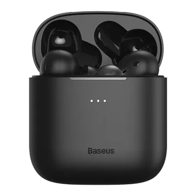 Zdjęcie produktu dla Słuchawki Bezprzewodowe Baseus Encok W06 TWS, Bluetooth 5.0, aptX, Ładowanie Indukcyjne - Czarne