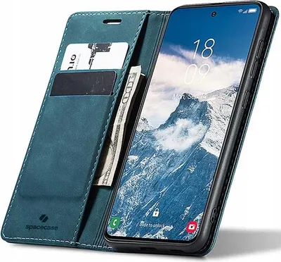 Image de SPACECASE Etui portefeuille à rabat pour Galaxy S24 Bleu