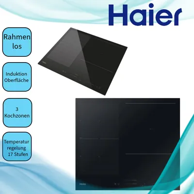 Obrázek produktu pro Haier Series 4 HAFRSJ63MC, Černá, Vestavěné, 59 cm, Indukční varná deska se zónami, Sklokeramický, 4 zóna/zón