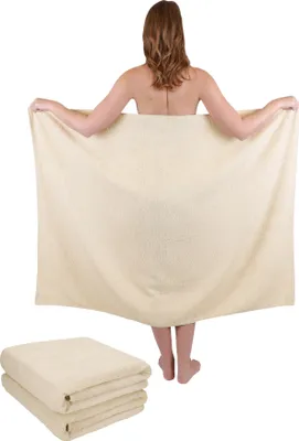 Produktbild von Betz 3-tlg. Set XXL Badetuch 100 x 140 cm DRESDEN Badetücher Saunatuch 100% Baumwolle  Farbe sand