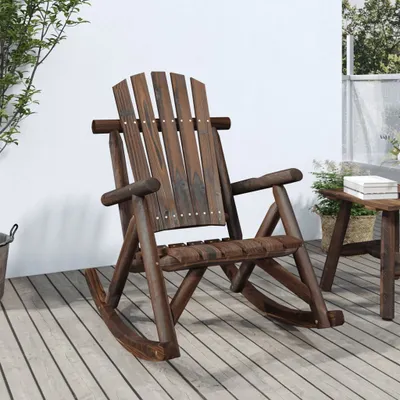 Produktbild von Möbel Garten-Schaukelstuhl 69x96x101 cm Massivholz Fichte - Gartensessel 363346