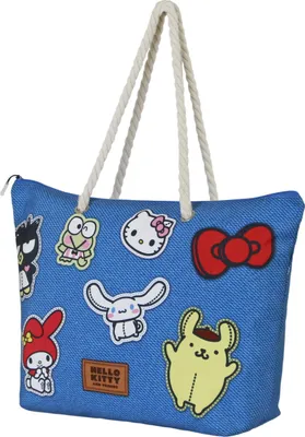 Produktbild von Sanrio Soleil Strand-Tasche Hello Kitty Stickers Blue