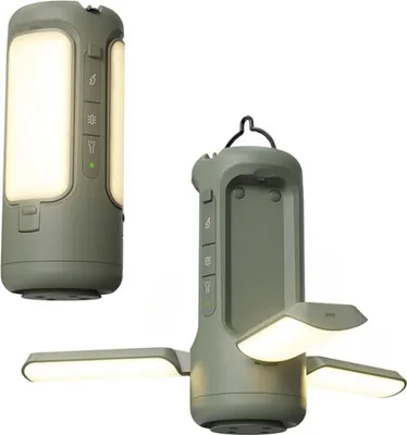 Produktbild von Wiederaufladbare Camping-Klapplampe mit Bluetooth-Lautsprecher (inkl. USB-Powerbank)