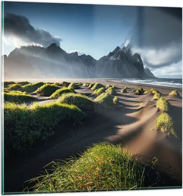 Produktbild von Bilder auf glas - Vulkan Natur - 30x30cm - Glasbilder - Wandbilder - Bilder - Kunstdruck - zum Aufhängen bereit - Wanddekoration aus Glas - Glas Bilder - Wandbild auf Glas - Einteilig - GAC30x30-3496